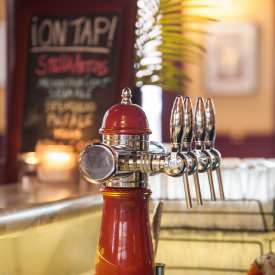Enjoy the extensive range of refreshments on tap at Belgian Beer Cafe
