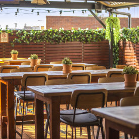 Relax in our outdoor dining area.