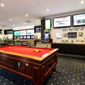 Pool tables and TAB facilities in the Shoppingtown Hotel sports bar
