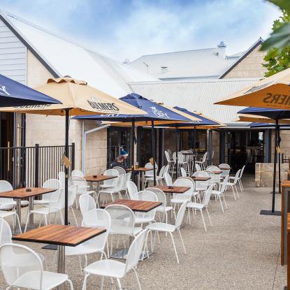 The Ship Inn beer garden is a great place to unwind and catch some sun